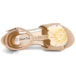 Girls Low Heel Glitter Pump Sandals