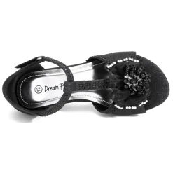 Girls Low Heel Glitter Pump Sandals