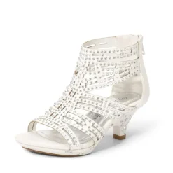 Girls Low Heel Rhinestones Sandals