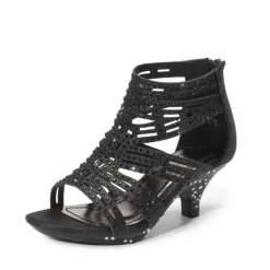 Girls Low Heel Rhinestones Sandals