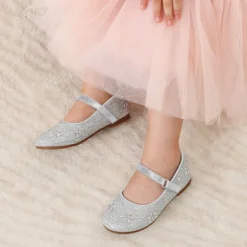 Girl's Mary Jane Buckle Rhinestone Flats
