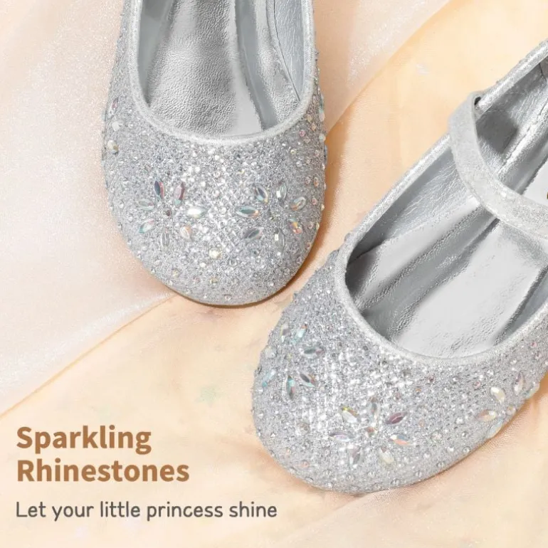 Girl's Mary Jane Buckle Rhinestone Flats