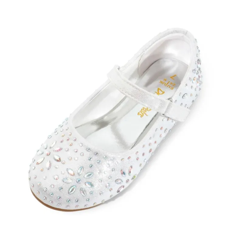 Girl's Mary Jane Buckle Rhinestone Flats