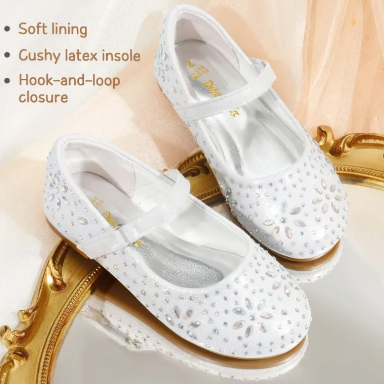 Girl's Mary Jane Buckle Rhinestone Flats