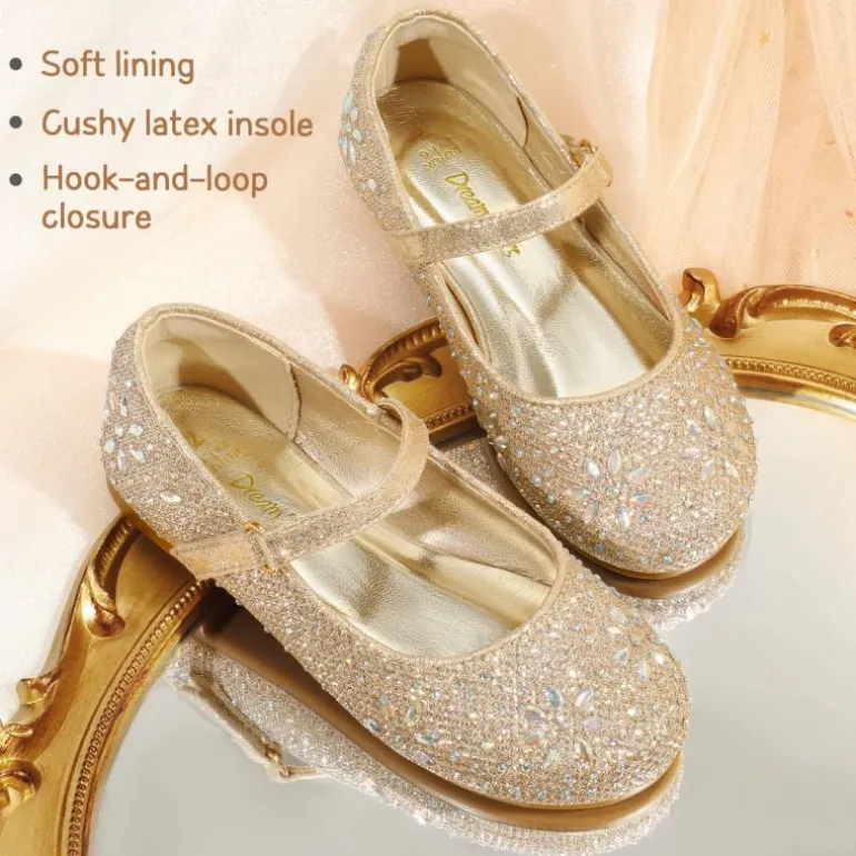 Girl's Mary Jane Buckle Rhinestone Flats