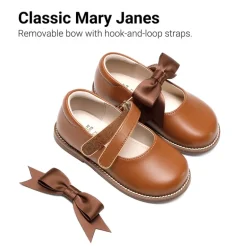 Girl's Mary Jane Dress Shoes with Removable Bow