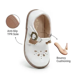 Girl's Mary Jane Flats with Floral Buckle