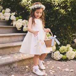 Girl's Mary Jane Flats with Floral Buckle