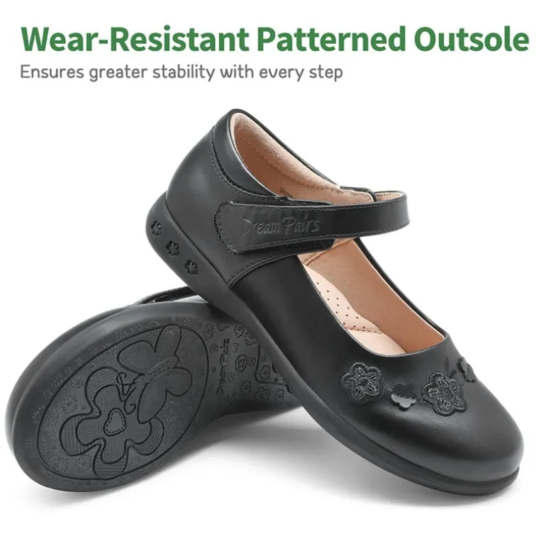 Girls Mary Jane Flower Dress Flats