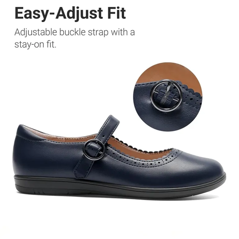 Girls' Mary Jane Flower Edge Dress Shoes