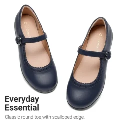Girls' Mary Jane Flower Edge Dress Shoes