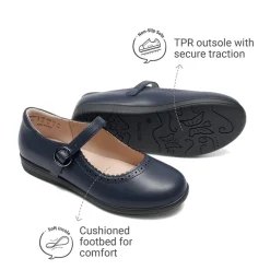 Girls' Mary Jane Flower Edge Dress Shoes