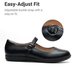 Girls' Mary Jane Flower Edge Dress Shoes