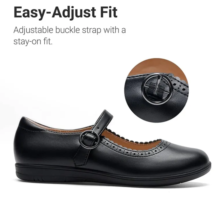 Girls' Mary Jane Flower Edge Dress Shoes