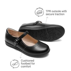 Girls' Mary Jane Flower Edge Dress Shoes