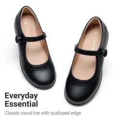 Girls' Mary Jane Flower Edge Dress Shoes
