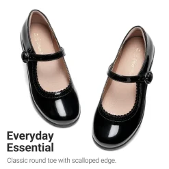 Girls' Mary Jane Flower Edge Dress Shoes