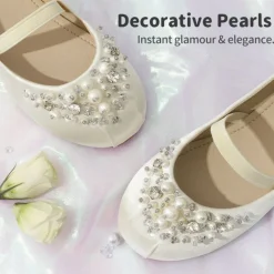 Girl's Mary Jane Pearl Ballerina Flats