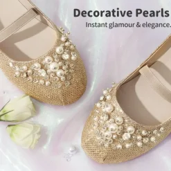 Girl's Mary Jane Pearl Ballerina Flats