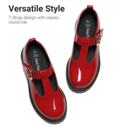 Girls' Mary Jane T-Strap Dress Shoes with Arch Support