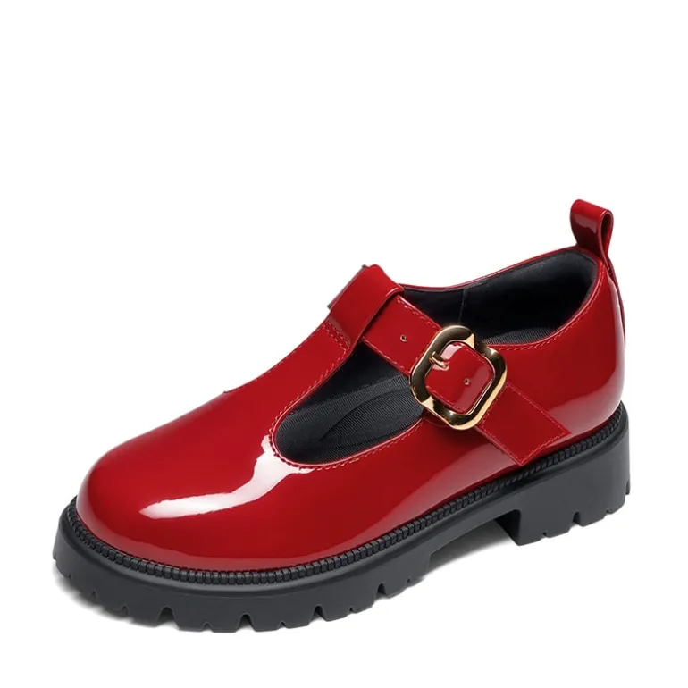 Girls' Mary Jane T-Strap Dress Shoes with Arch Support