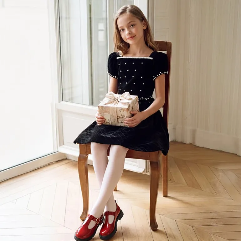Girls' Mary Jane T-Strap Dress Shoes with Arch Support