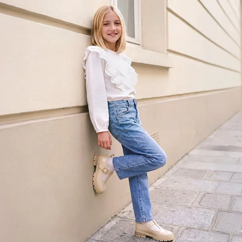 Girls' Mary Jane T-Strap Dress Shoes with Arch Support