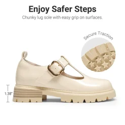 Girls' Mary Jane T-Strap Dress Shoes with Arch Support