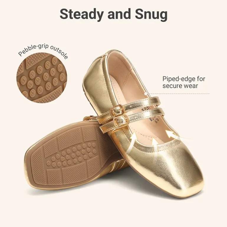 Girls’ Memory Foam Dress Flats with Arch Support