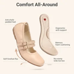 Girls’ Memory Foam Dress Flats with Arch Support