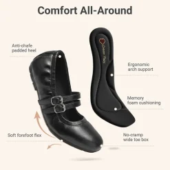 Girls’ Memory Foam Dress Flats with Arch Support