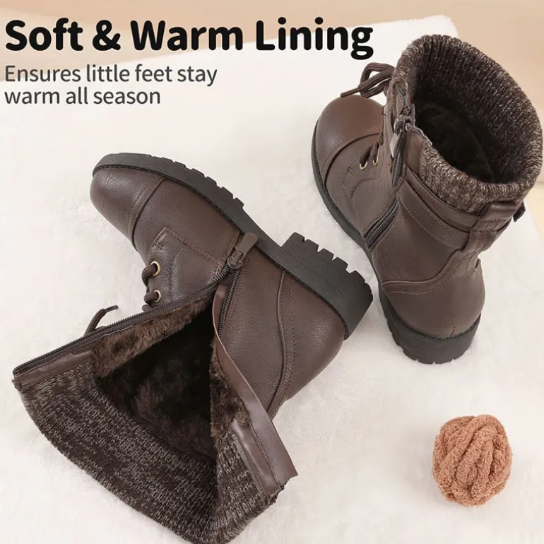 Girl's Mid Calf Combat Boots