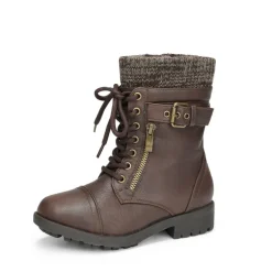 Girl's Mid Calf Combat Boots