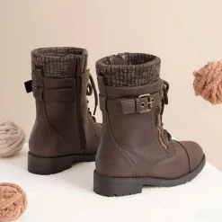 Girl's Mid Calf Combat Boots