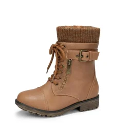 Girl's Mid Calf Combat Boots