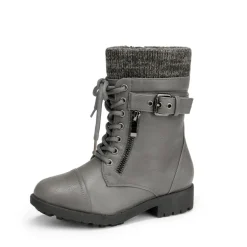 Girl's Mid Calf Combat Boots