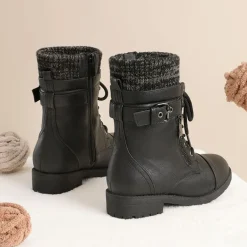 Girl's Mid Calf Combat Boots