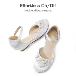 Girls Pearl Low Wedge Shoes