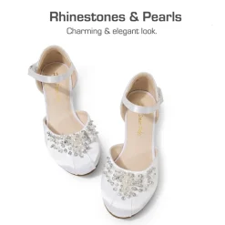 Girls Pearl Low Wedge Shoes
