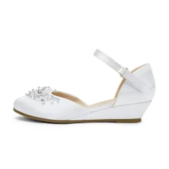Girls Pearl Low Wedge Shoes