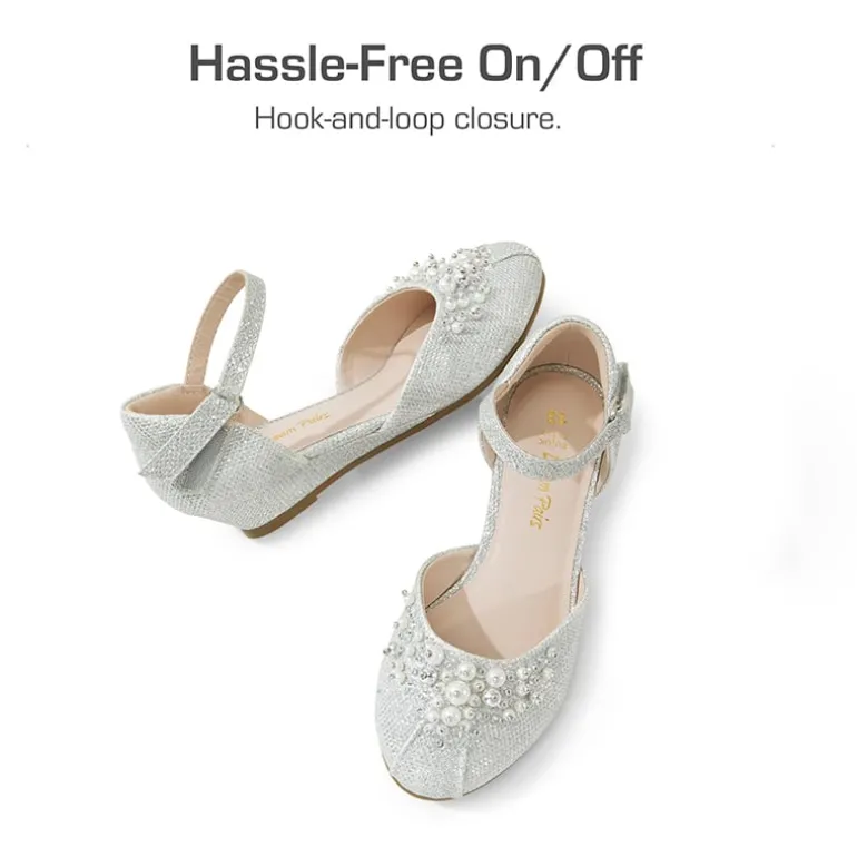 Girls Pearl Low Wedge Shoes