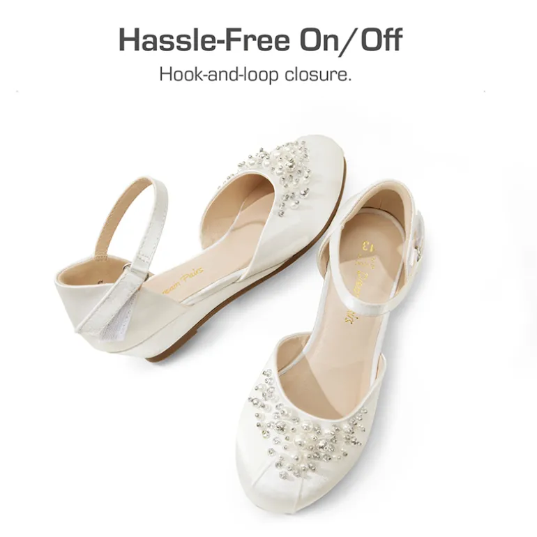 Girls Pearl Low Wedge Shoes