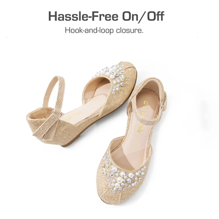 Girls Pearl Low Wedge Shoes