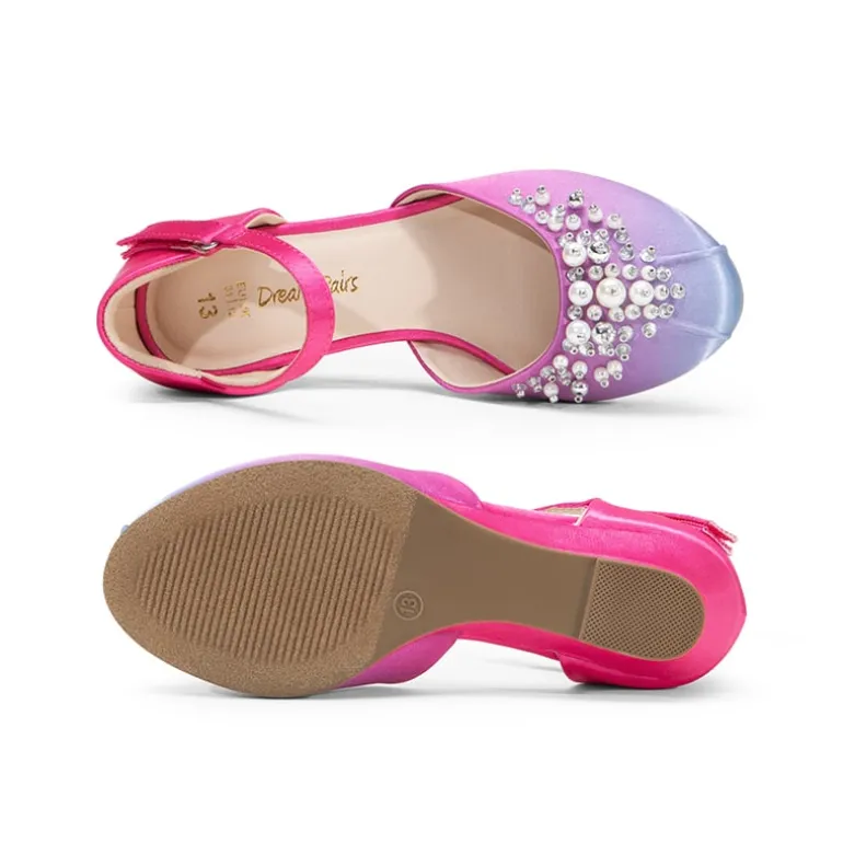Girls Pearl Low Wedge Shoes