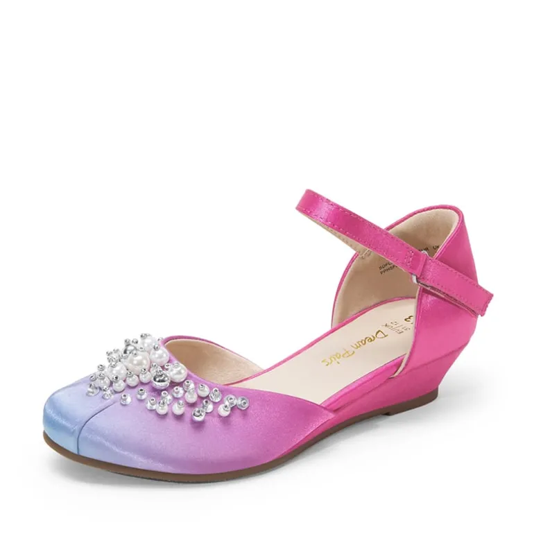Girls Pearl Low Wedge Shoes
