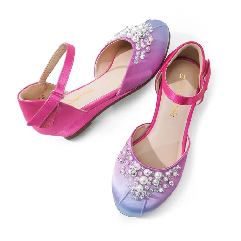 Girls Pearl Low Wedge Shoes