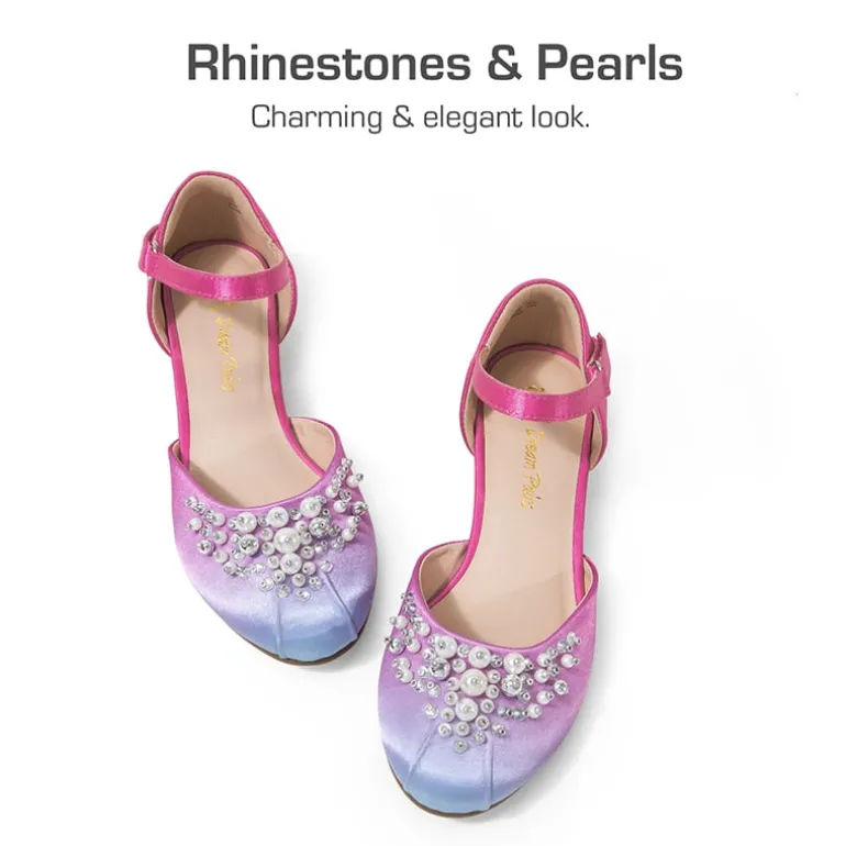 Girls Pearl Low Wedge Shoes