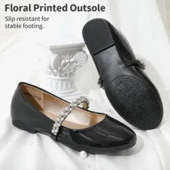 Girls’ Pearl & Rhinestone Mary Jane Flats