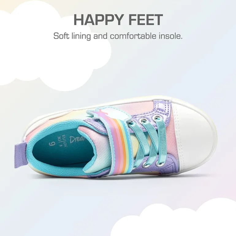 Girls’ Rainbow Ombre Hook-and-Loop Sneakers
