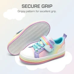 Girls’ Rainbow Ombre Hook-and-Loop Sneakers